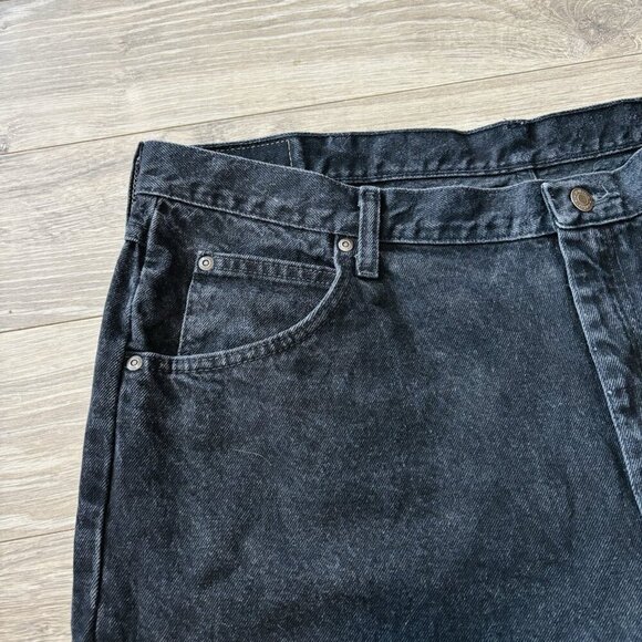 Wrangler Jeans Black Denim Relaxed Fit Taper Leg High Rise Mens Size 40x30 - Picture 3 of 15